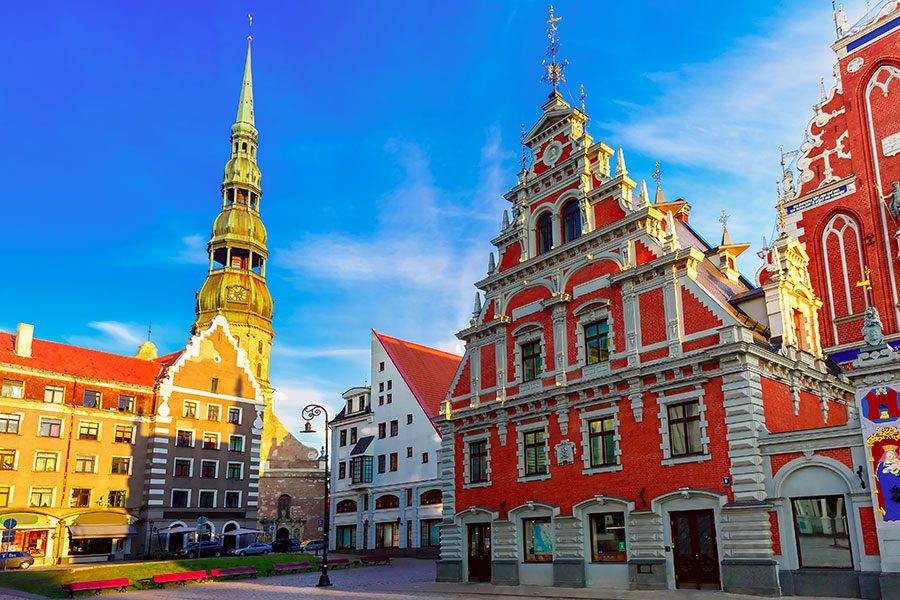 city hall square old town riga